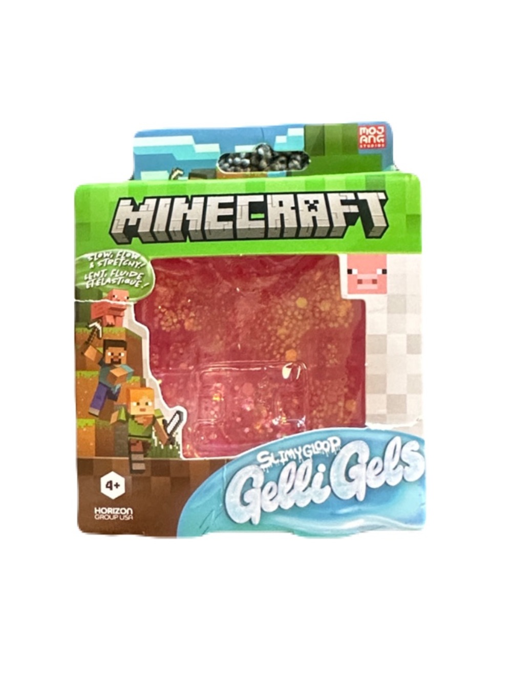 Minecraft x Slimygloop Gelli Gels Squish Pink Cube NEW